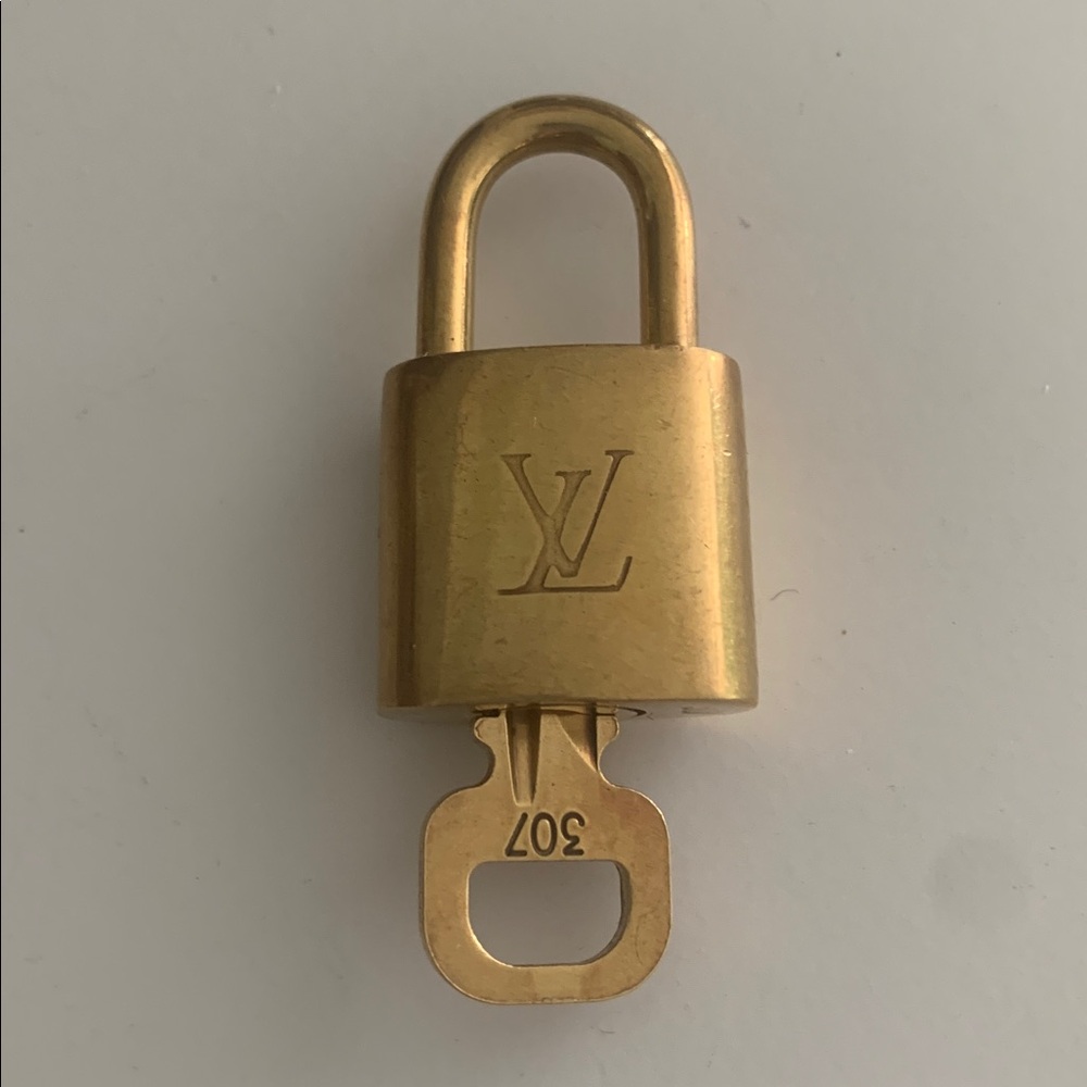 Louis Vuitton Gold Padlock with Key (LV Logo) #307